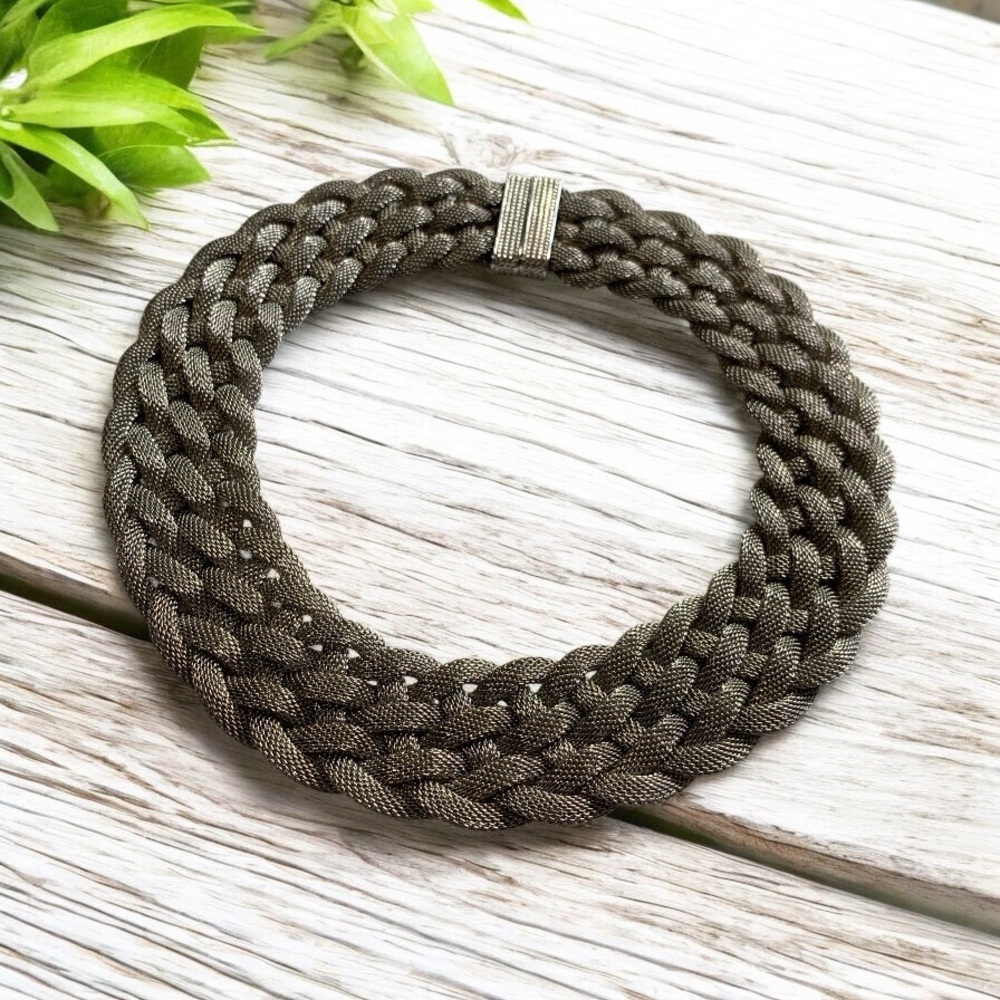 Chunky Braided Magnetic Choker Necklace